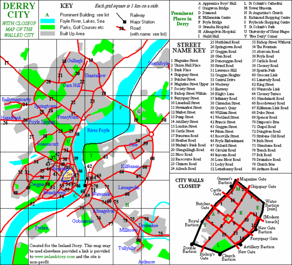 DerryLondonderry Map Derry • mappery
