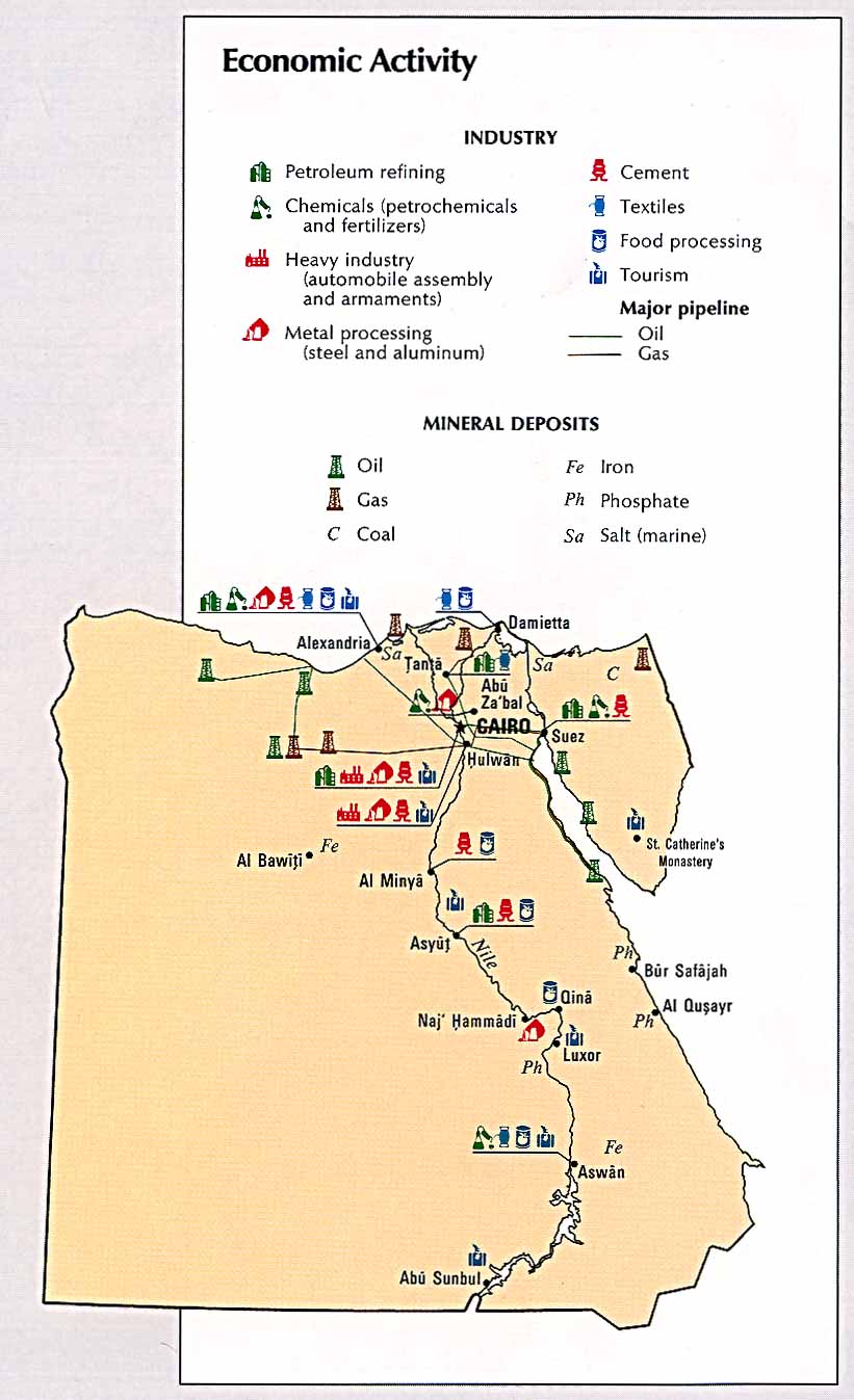 Egypt Economic Activity Map Egypt • mappery