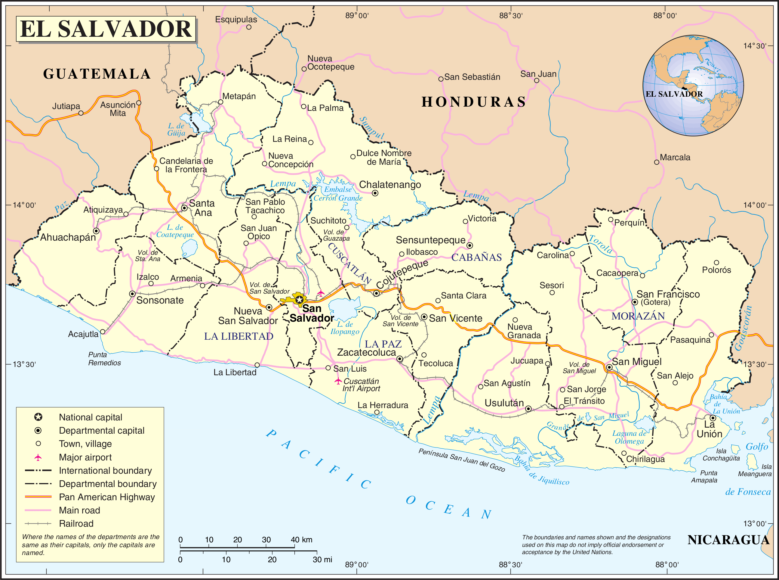 El Salvador Map El Salvador • mappery