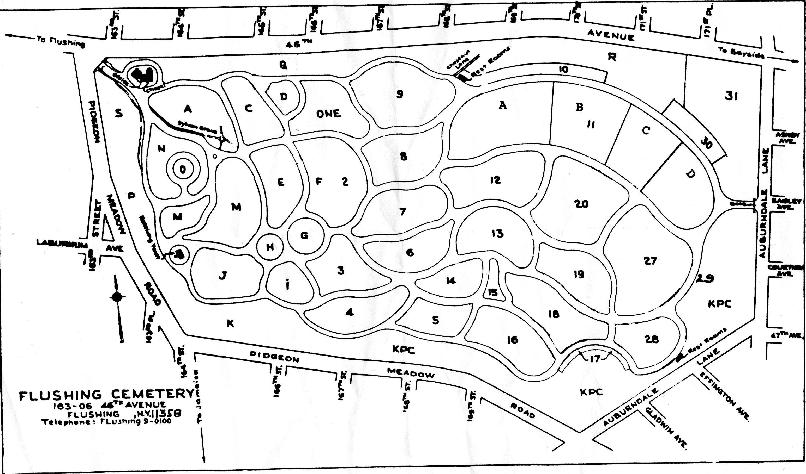 Flushing Cemetery Map 16306 46th avenue Flushing NY 11358 • mappery