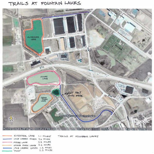 Fountain Lakes Trail Map 3850 Huster Rd Saint Charles MO 63301 • mappery