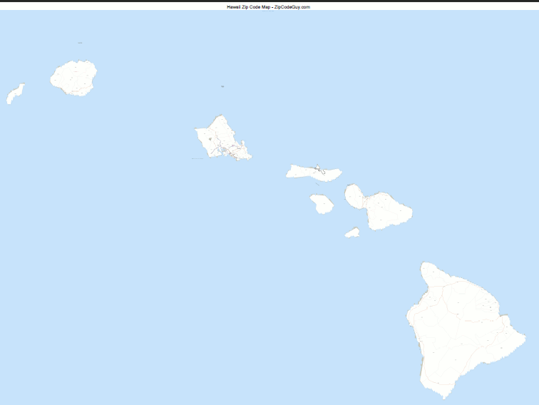 Hawaii Zip Code Map Hawaii • mappery