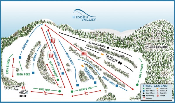 Hidden Valley Resort Map Hidden Valley Ski Resort