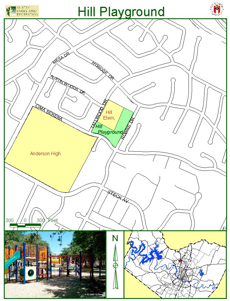Hill Playground Map 8601 Tallwood Dr Austin • mappery