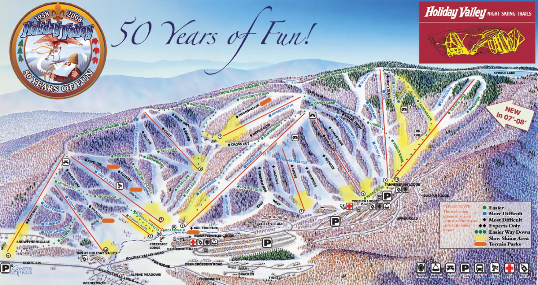 Holiday Valley Ski Trail Map Route 219 Ellicottville NY 14731 • mappery