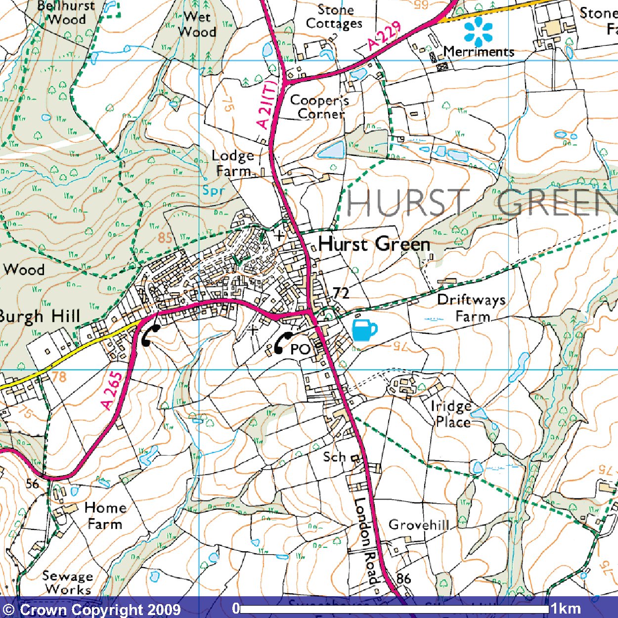 Hurst Green England City Map Hurst Green England • mappery