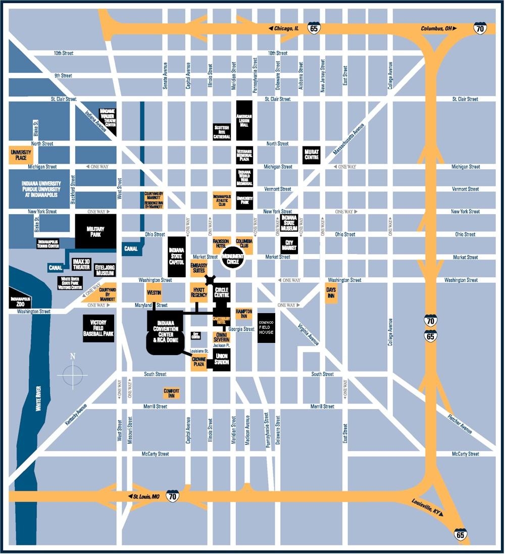 Indianapolis Tourist Map Indianapolis • mappery