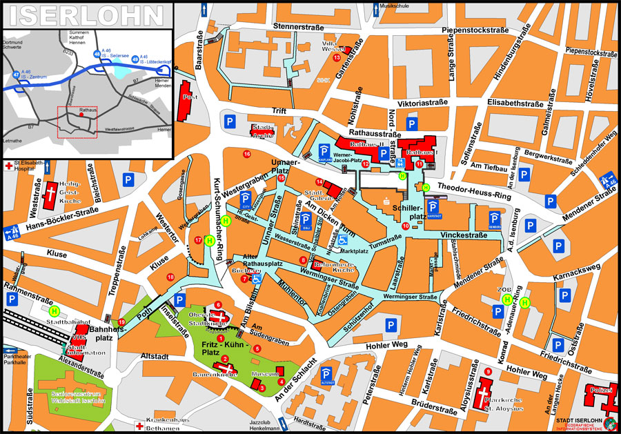 Iserlohn Landkarte Iserlohn Germany Map