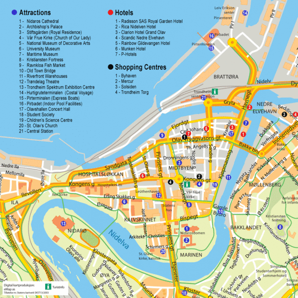 Jonkoping Tourist Map Jonkoping Sweden • mappery