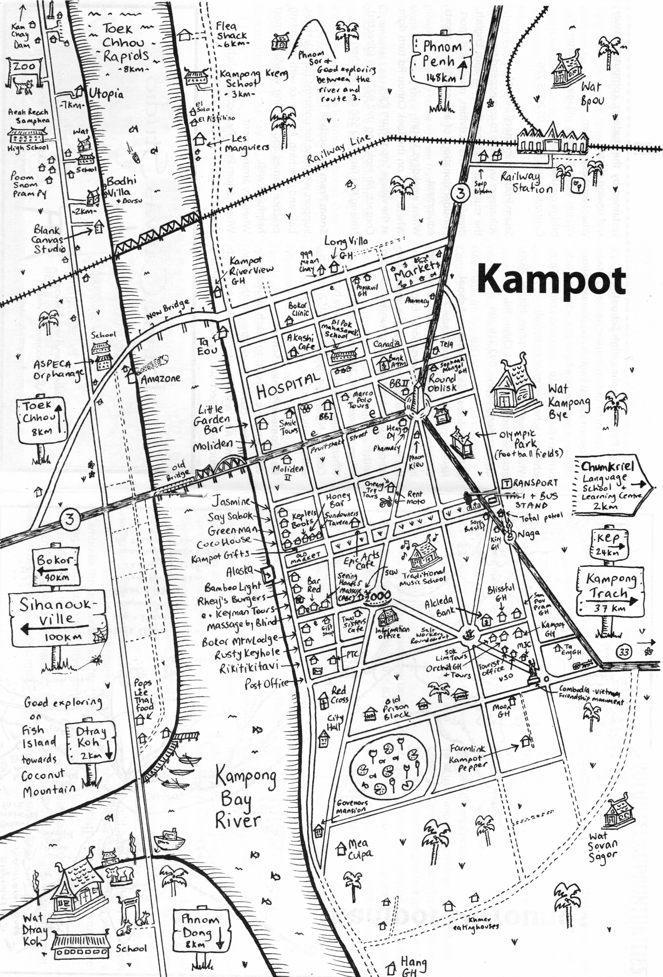 Kampot Camodia Map cambodia • mappery