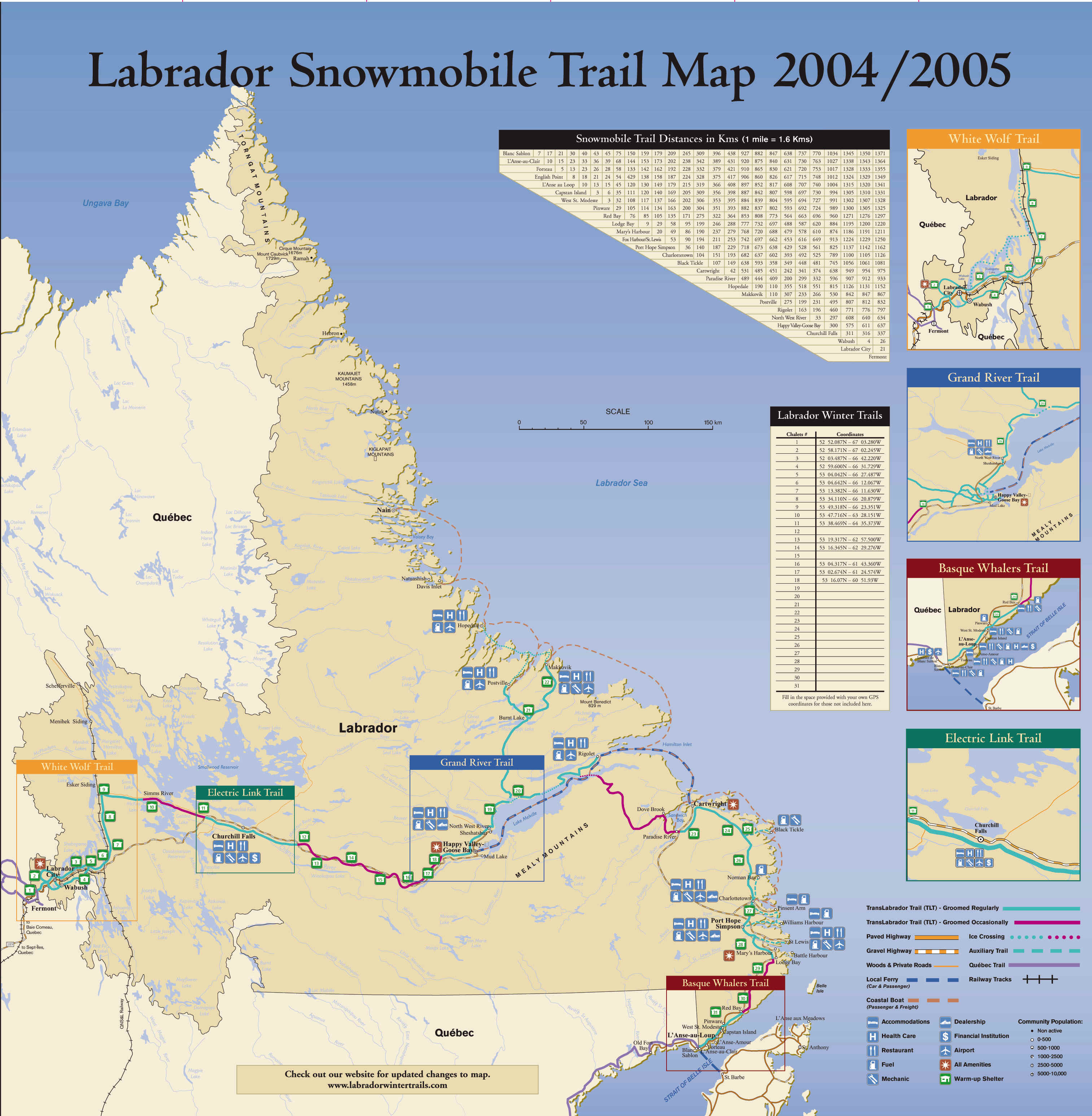 Labrador Snowmobiling Trail Map Labrador Canada • mappery