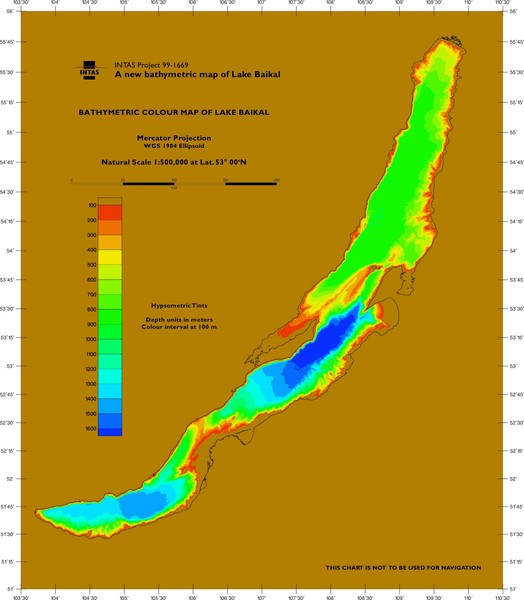 Lake Biakal Water Depth Map lake biakal • mappery
