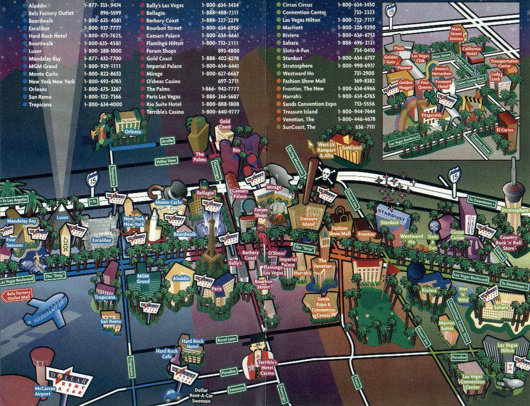 Las Vegas Strip Map Las Vegas Nv • mappery
