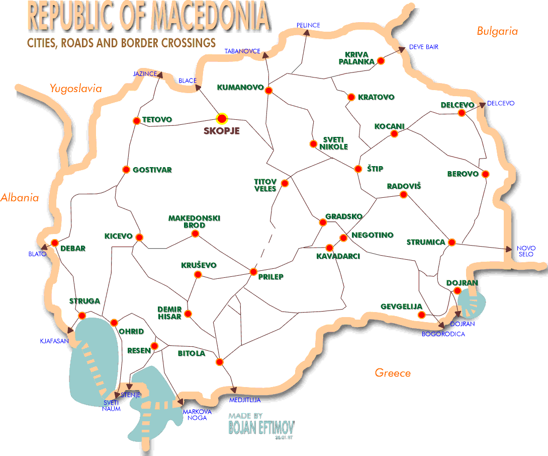 Macedonia road Map • mappery