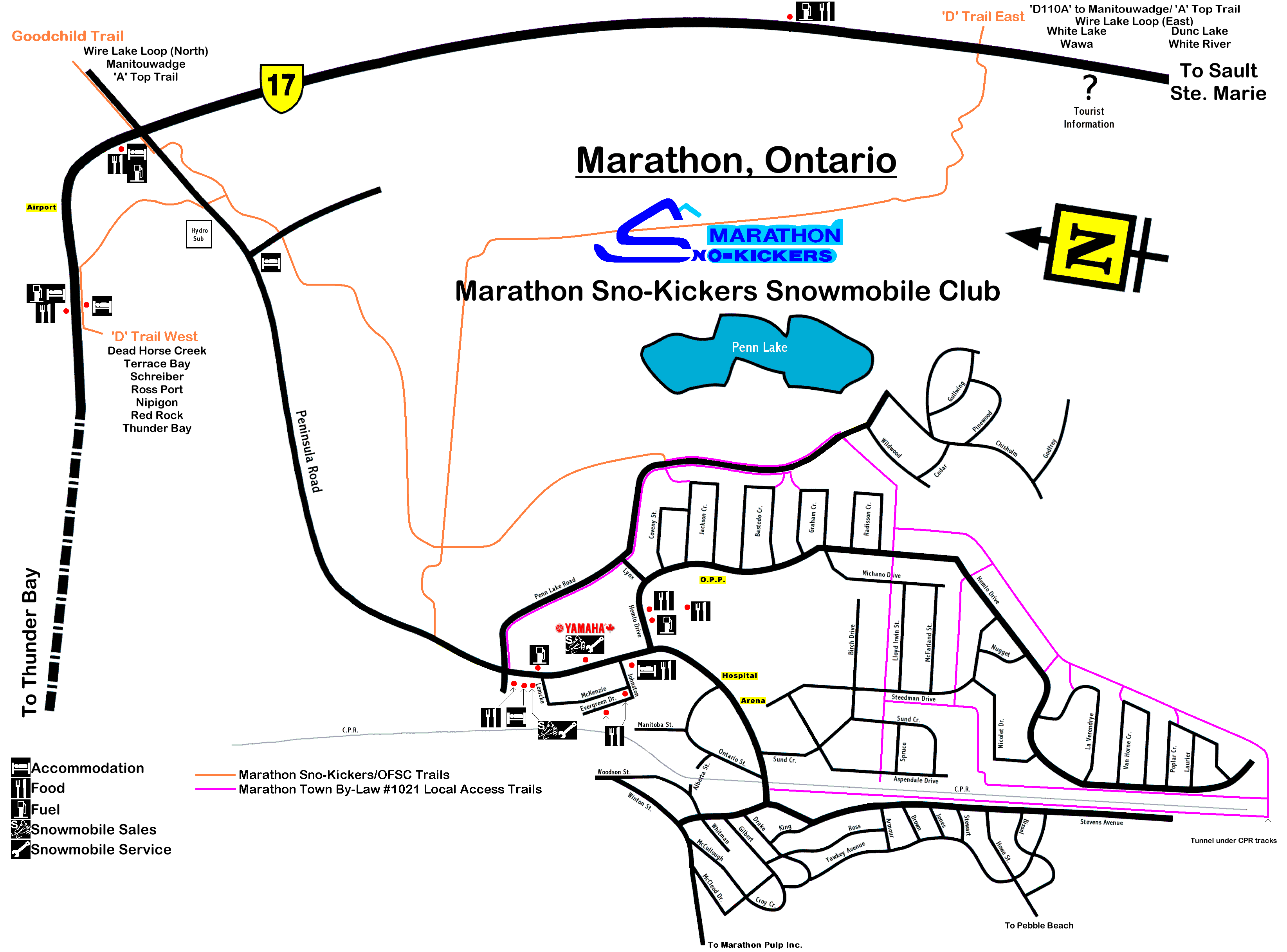 Marathon Trail Map Marathon ON CA • mappery