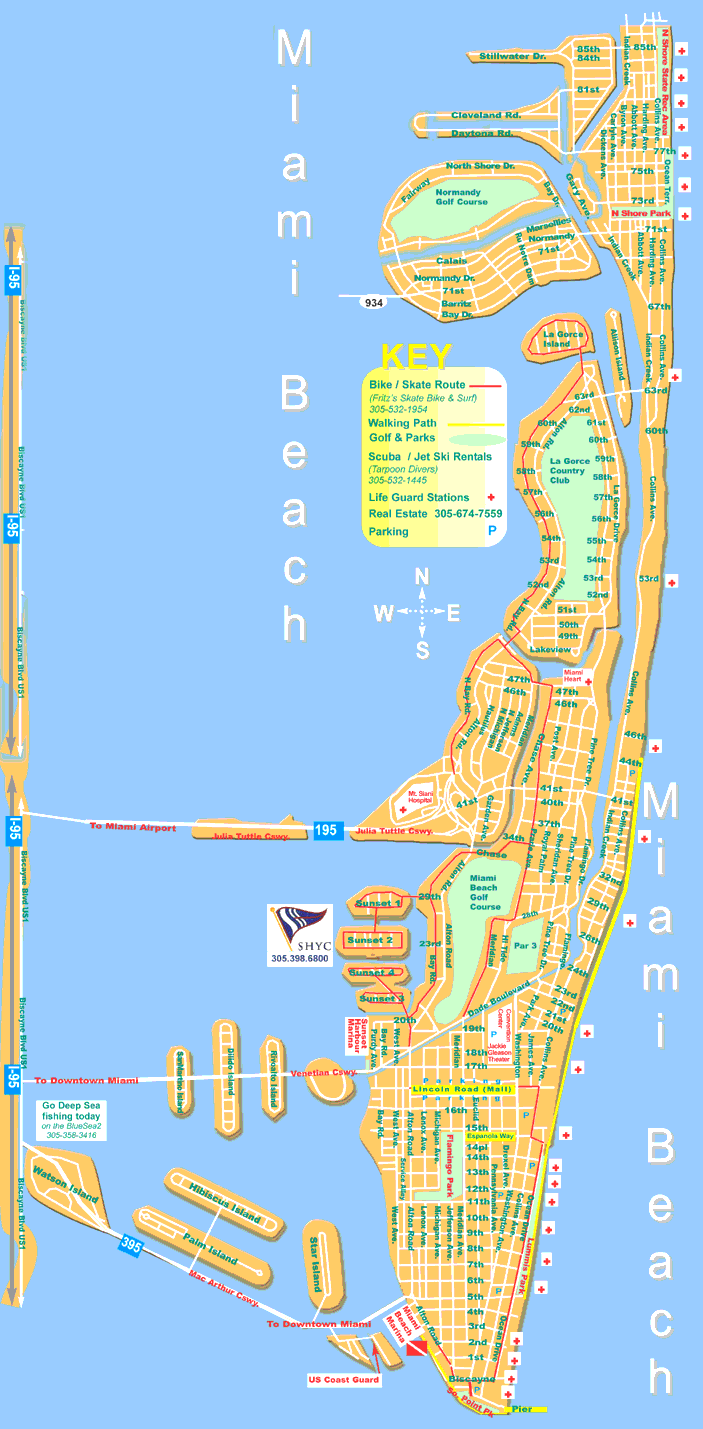 Miami Beach map miami beach florida • mappery