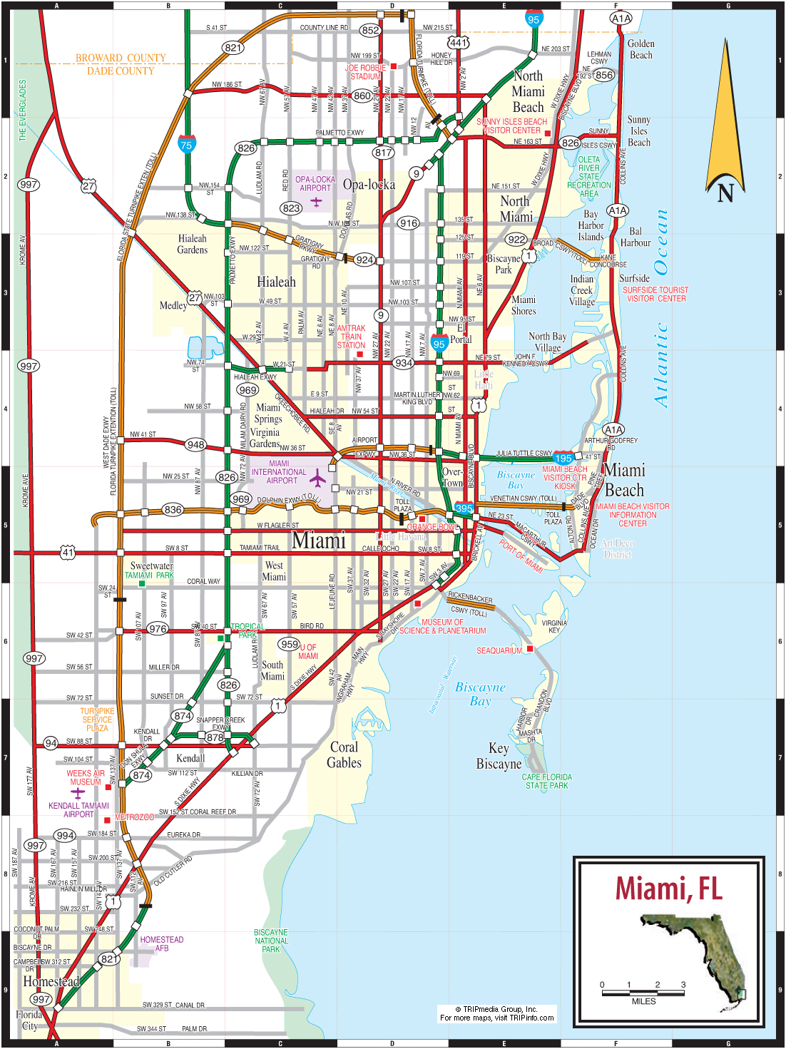 Map of Miami, Miami Maps
