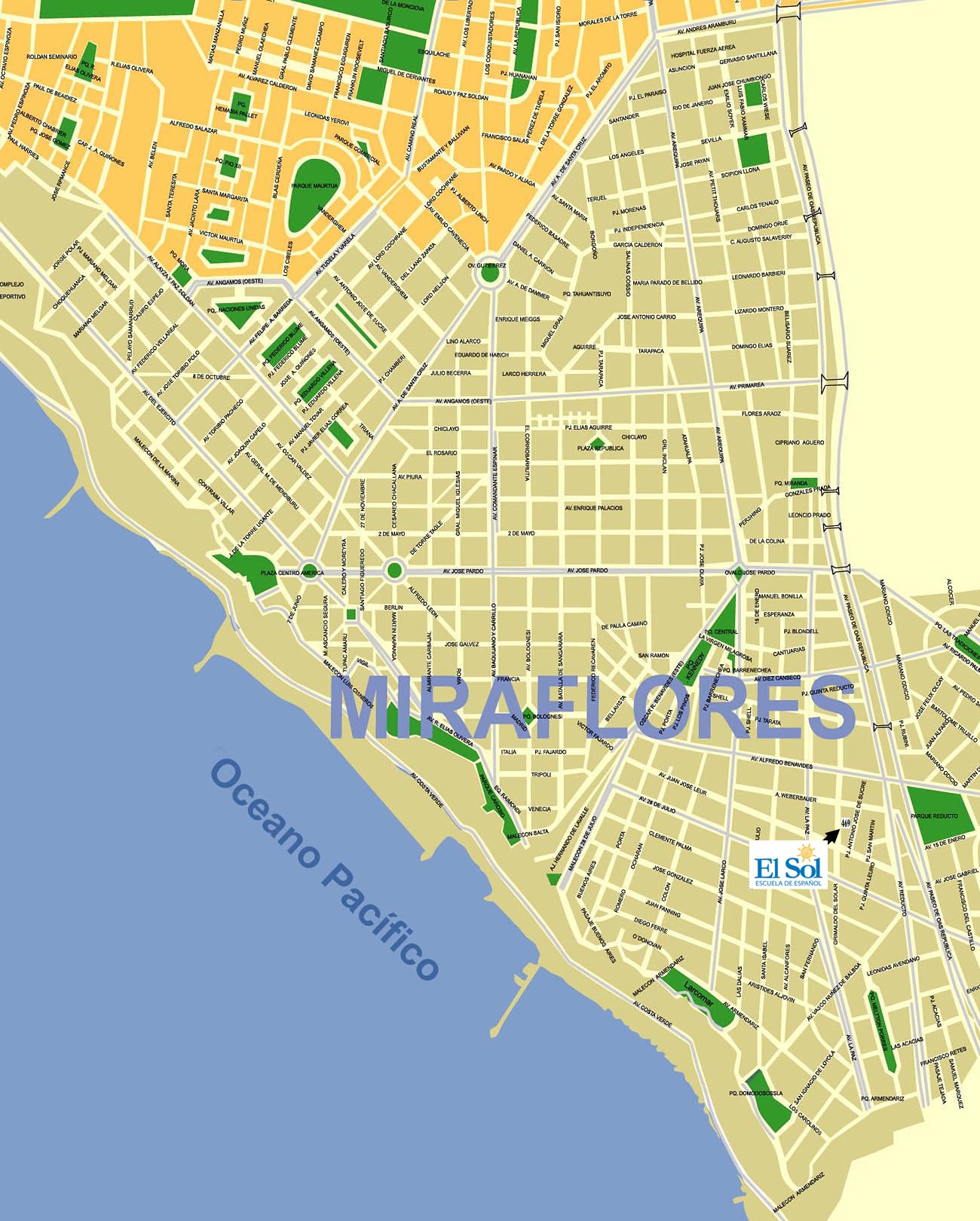 Map Of Miraflores Peru Miraflores Map Lima Peru • mappery