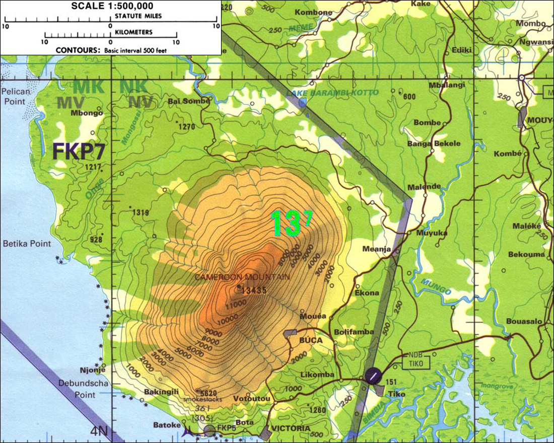 Mt Cameroon Topo Map Mt Cameroon Cameroon • mappery