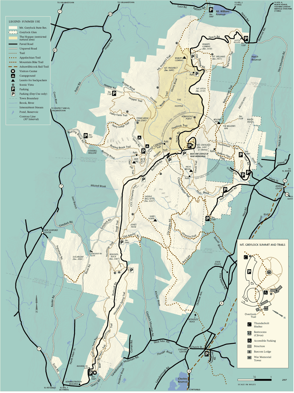 Mt Greylock State Reservation map Williamstown Massachusetts • mappery