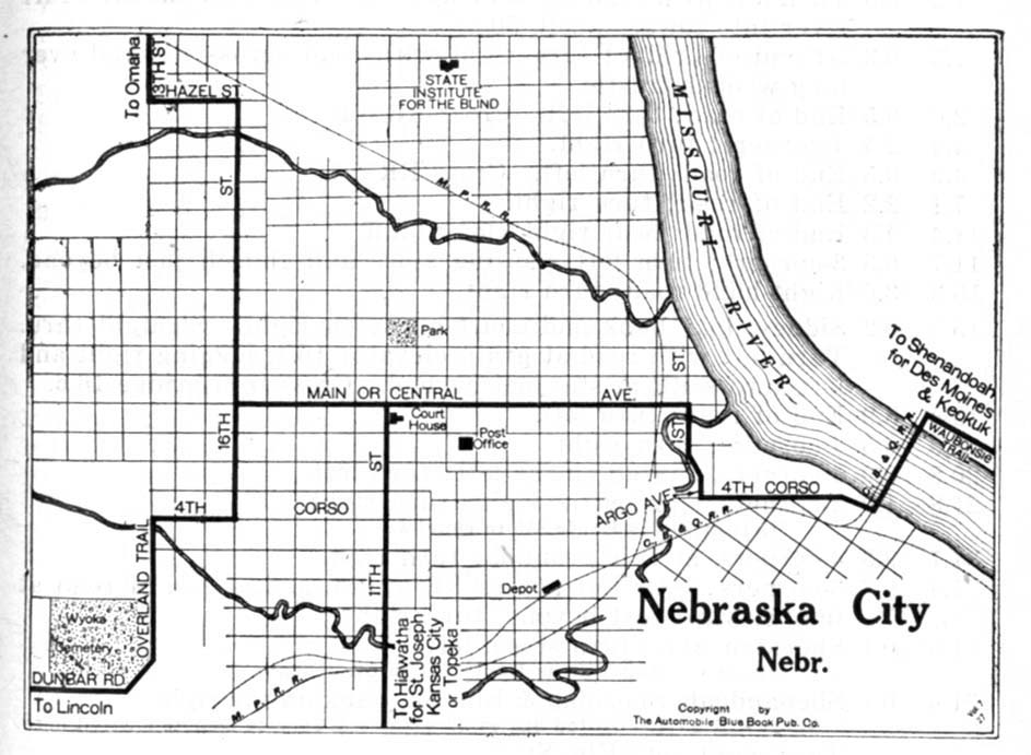 Nebraska City 1920 Map Nebraska City • mappery