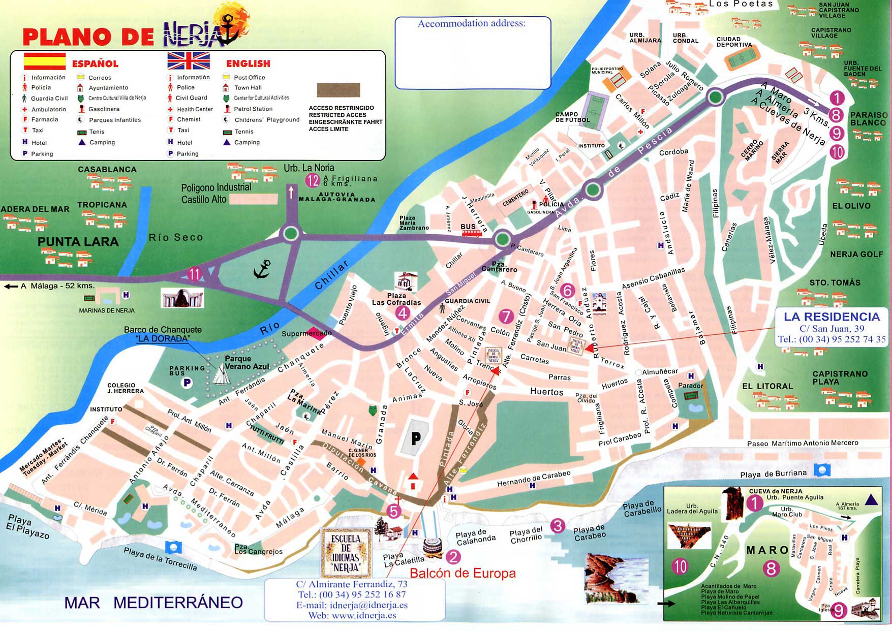 Map of Nerja Spain Away