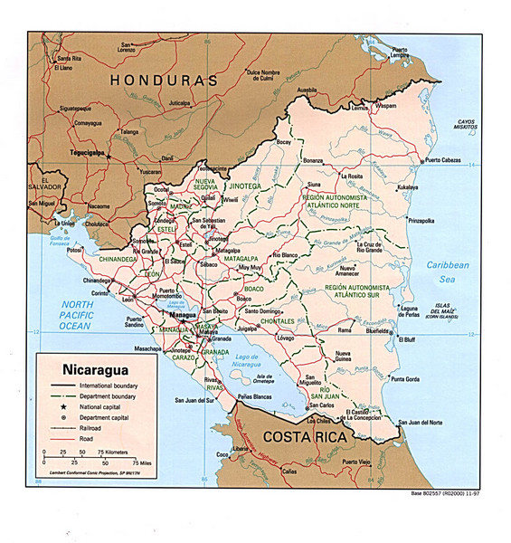 Nicaragua Map Infoplease