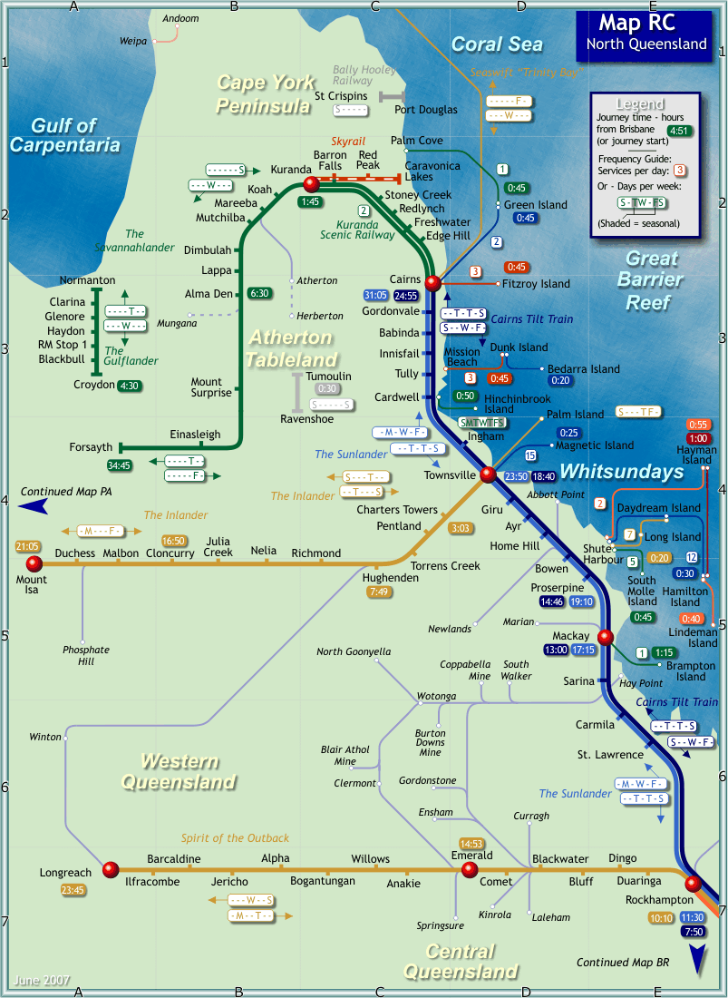 Northern Queensland Rail Map Northern Queensland Australia • mappery