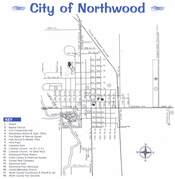 Northwood City Map Northwood Iowa • mappery