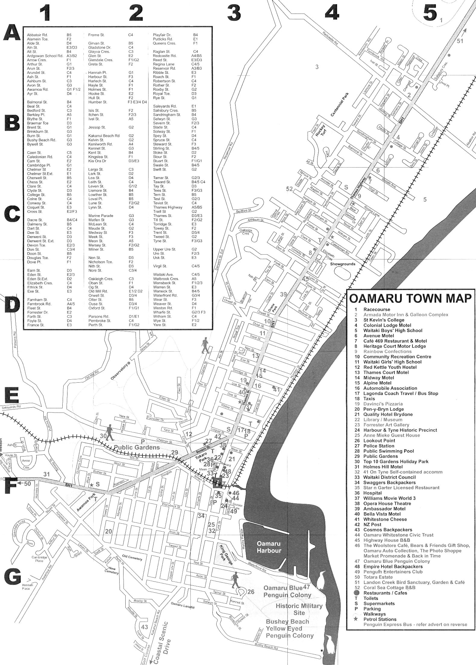 Oamaru New Zealand Map Oamaru Tourist Map Oamaru New Zealand &bull; mappery