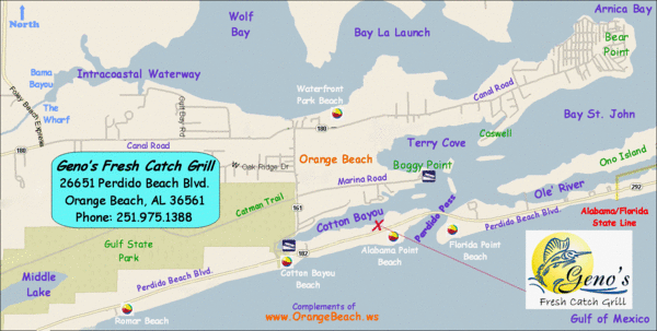 Orange Beach Alabama On Map Orange Beach Tourist Map - Orange Beach • Mappery