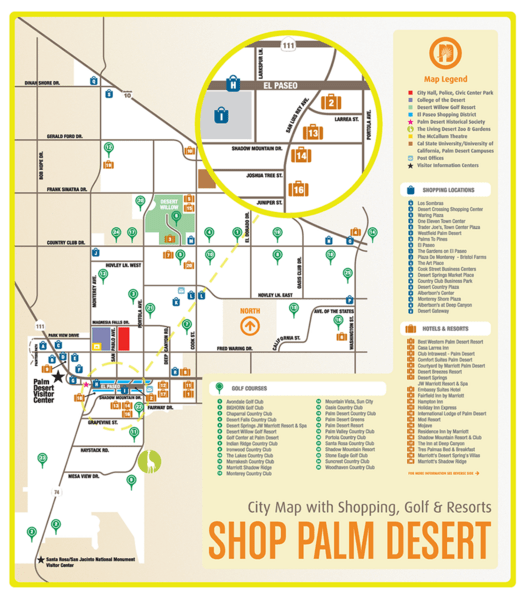 Palm Desert Shopping Map Palm Desert CA • mappery