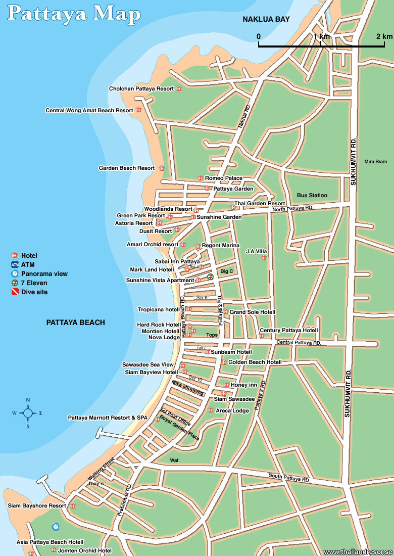 Pattaya Hotel Map Pattaya • mappery