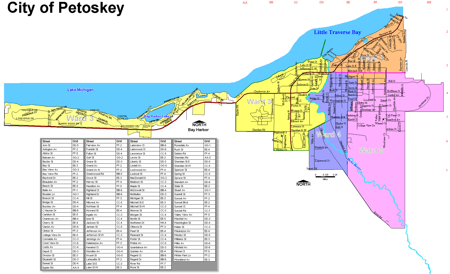 Petoskey Street Map Petoskey Michigan • mappery