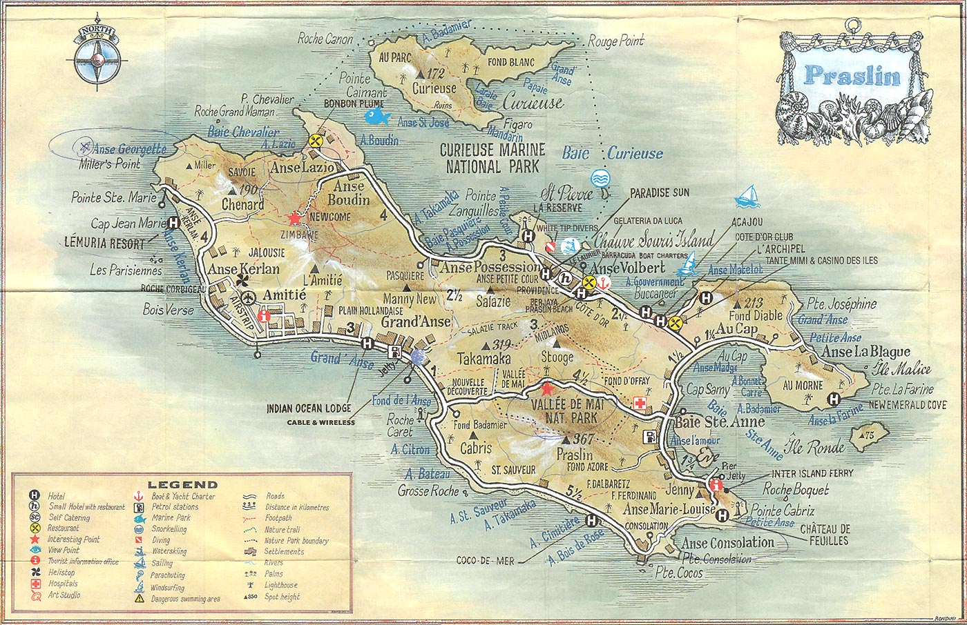 Les Points À Améliorer À Praslin Carte Seychelles Map Praslin