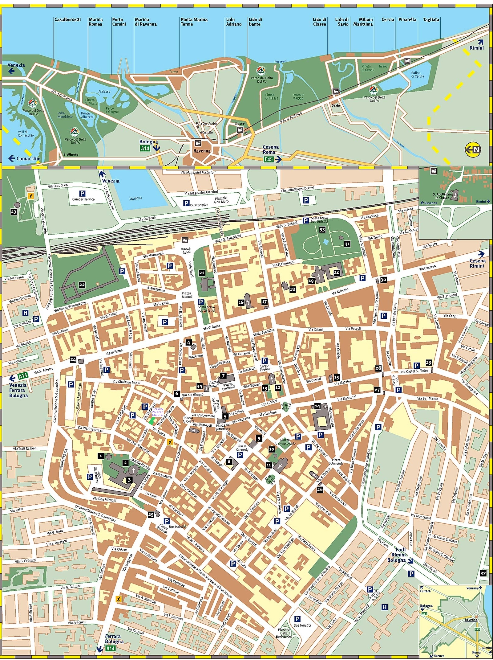 Ravenna Street Map Ravenna Italy • mappery