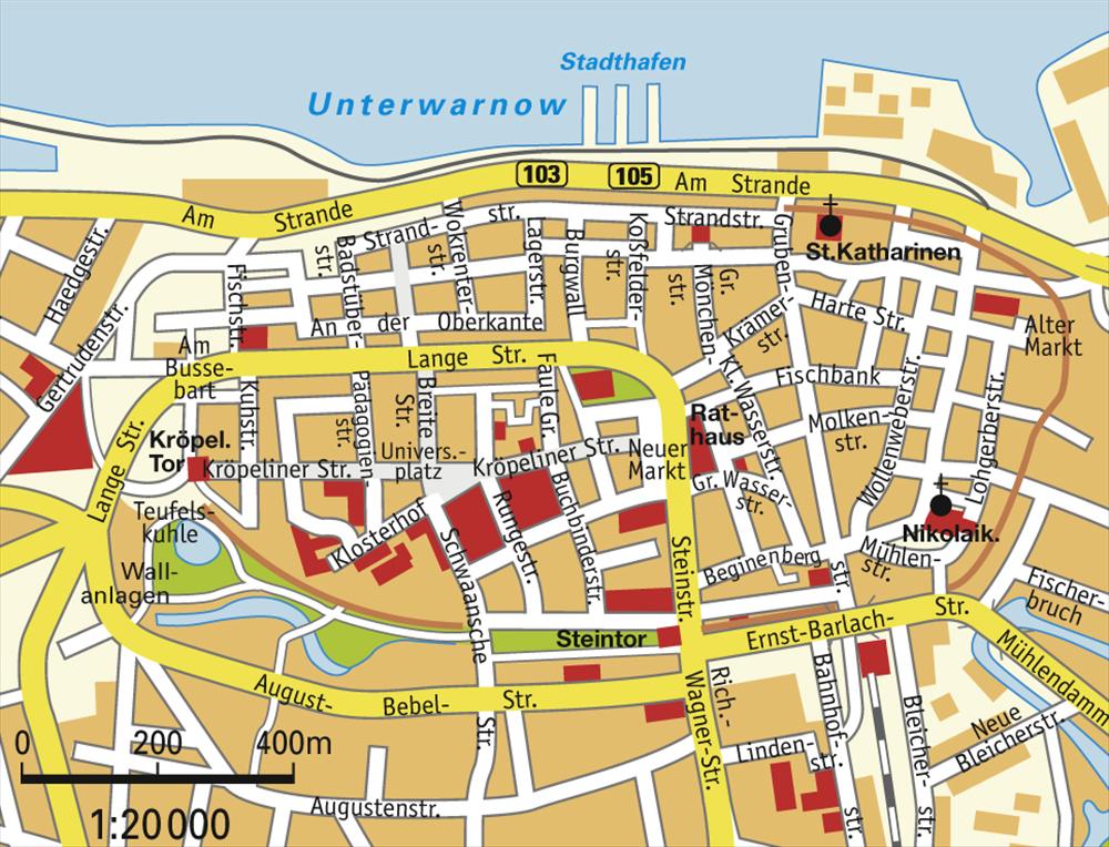 Rostock Center Map Rostock Germany • mappery