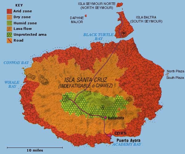 Santa Cruz Island Map ecuador • mappery