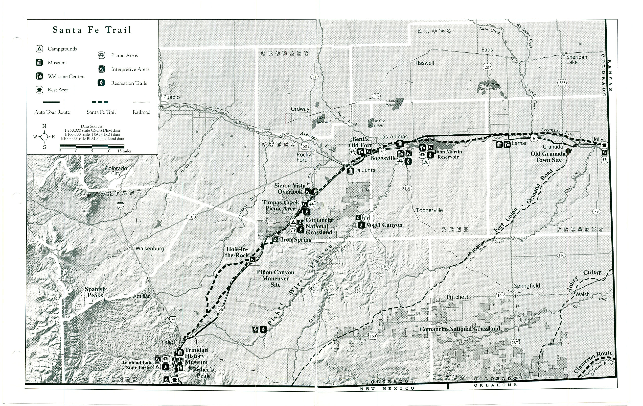 Colorado Map Santa Fe Santa Fe Trail Visitor Map Granada Colorado USA • mappery