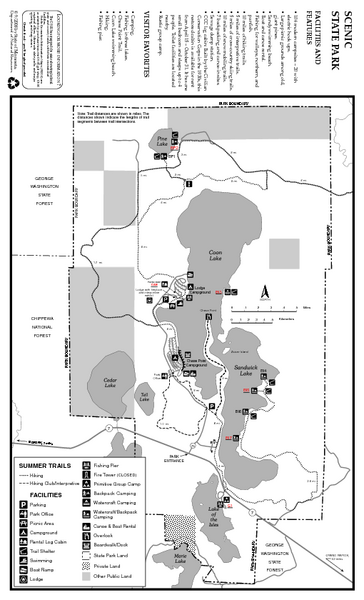 Scenic State Park Map Scenic State Park Summer Map - 56956 Scenic Highway 7 Bigfork Mn • Mappery