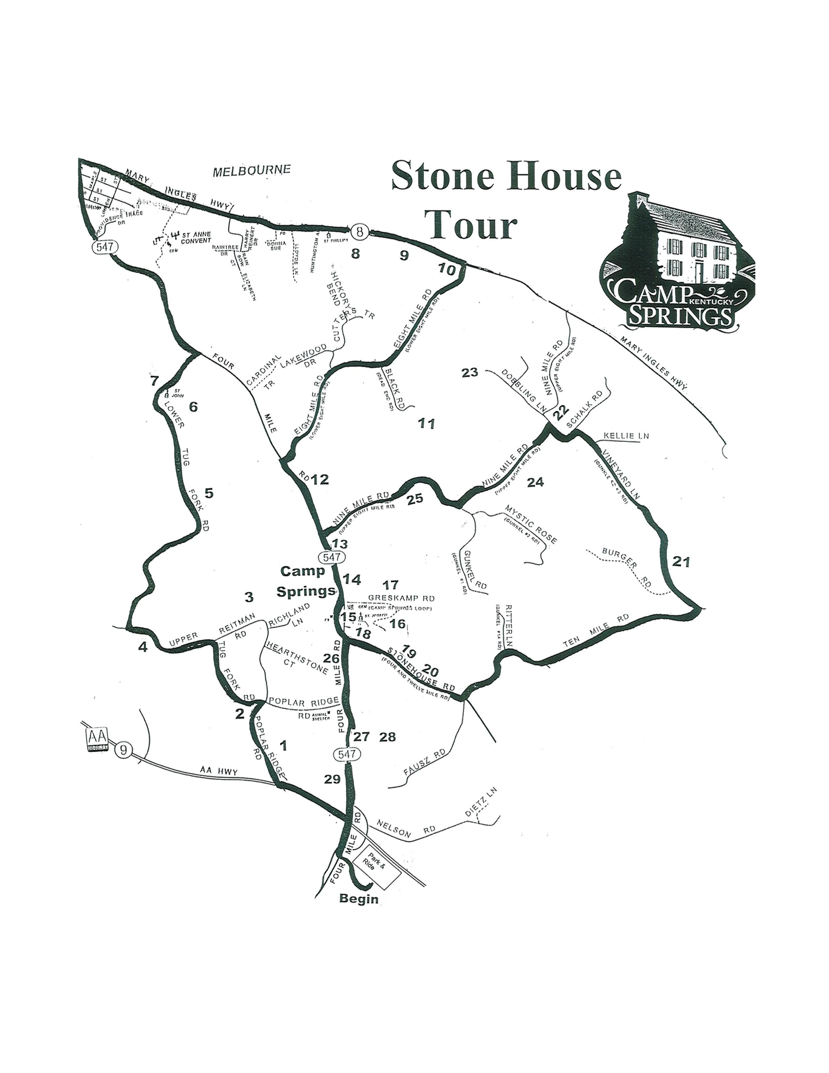 Stone House Trail Map Camp Springs KY • mappery