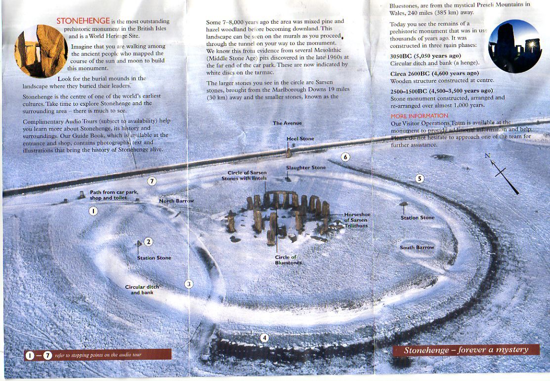 Le Mystère De Stonehenge Stonehenge Brochure Map Stonehenge England • mappery