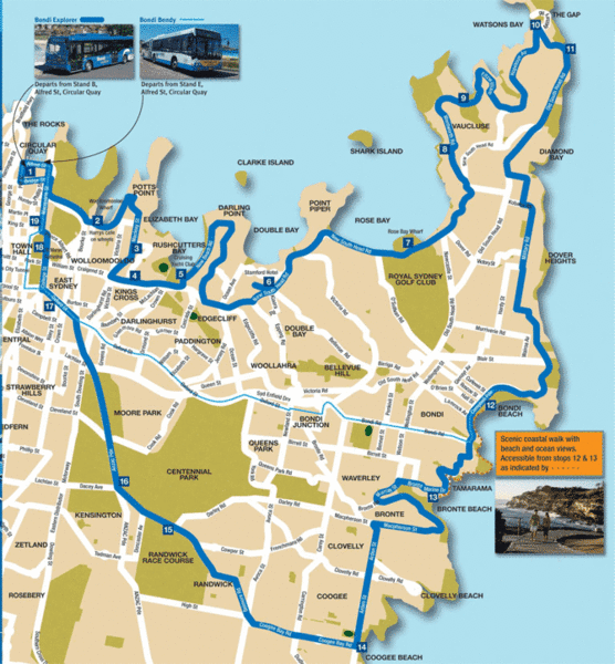 Sydney Bus Tour Map Sydney • mappery