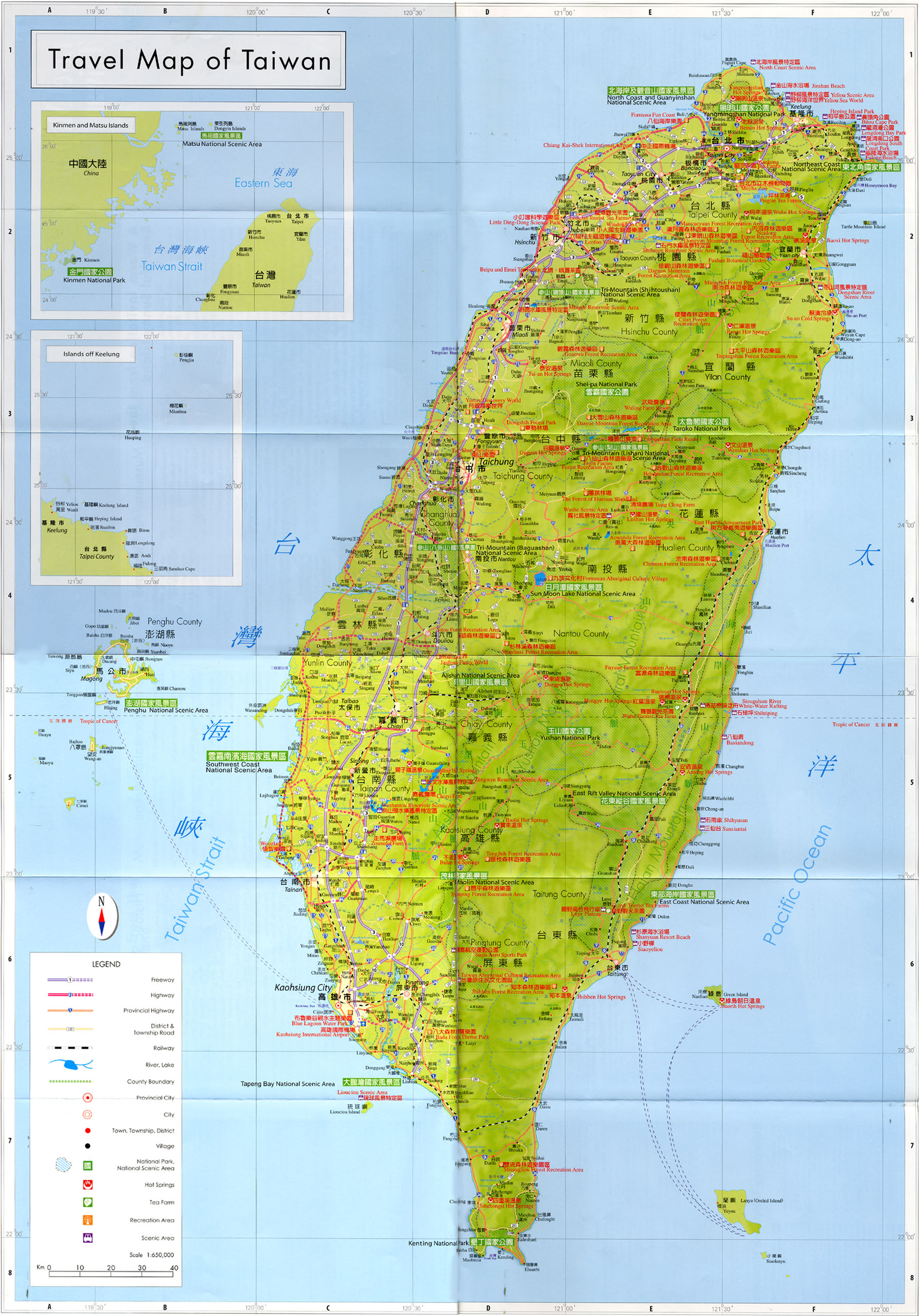 Kaart Taiwan Taiwan Touristische Karte