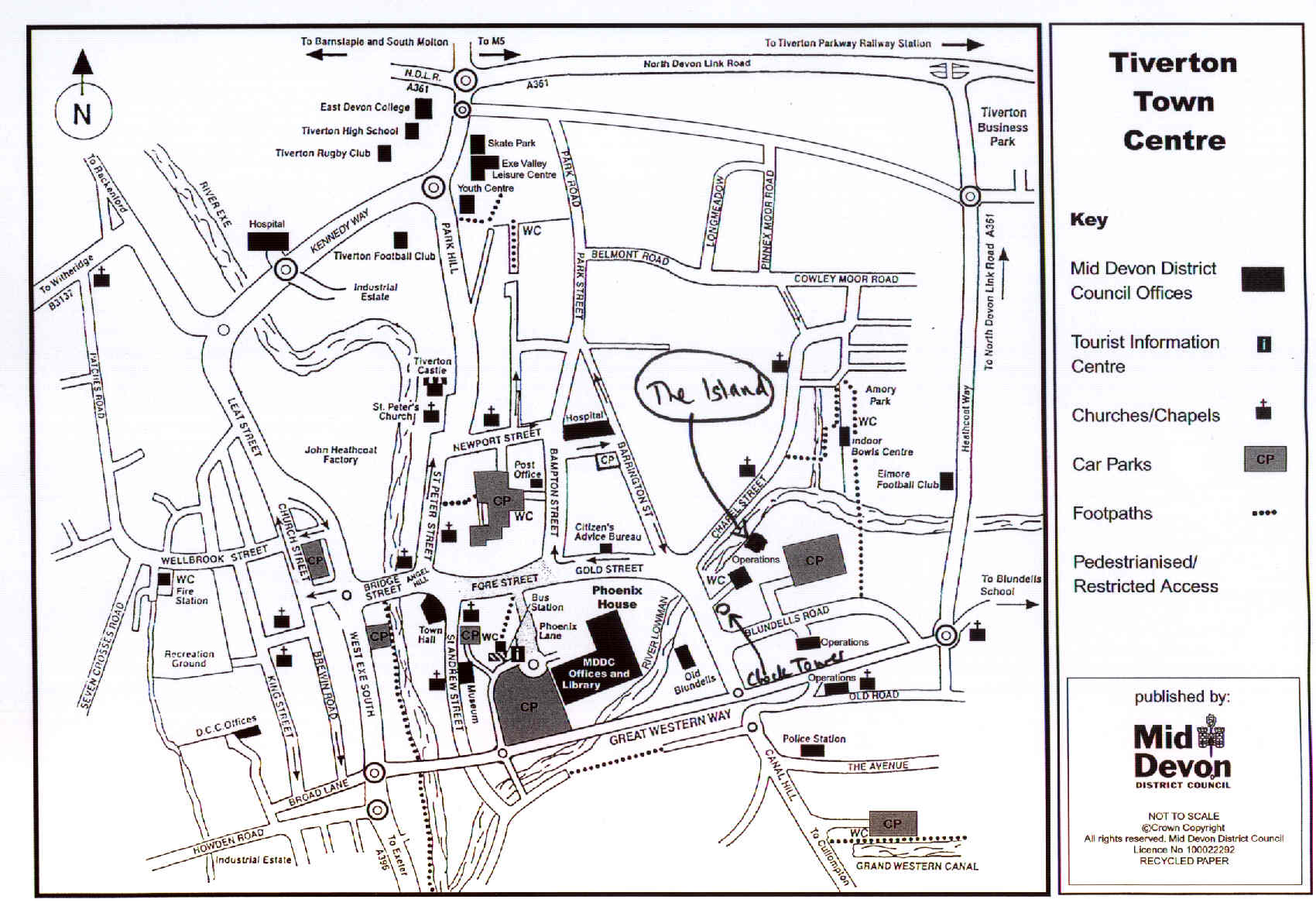 Tiverton Town Center Map Tiverton UK • mappery
