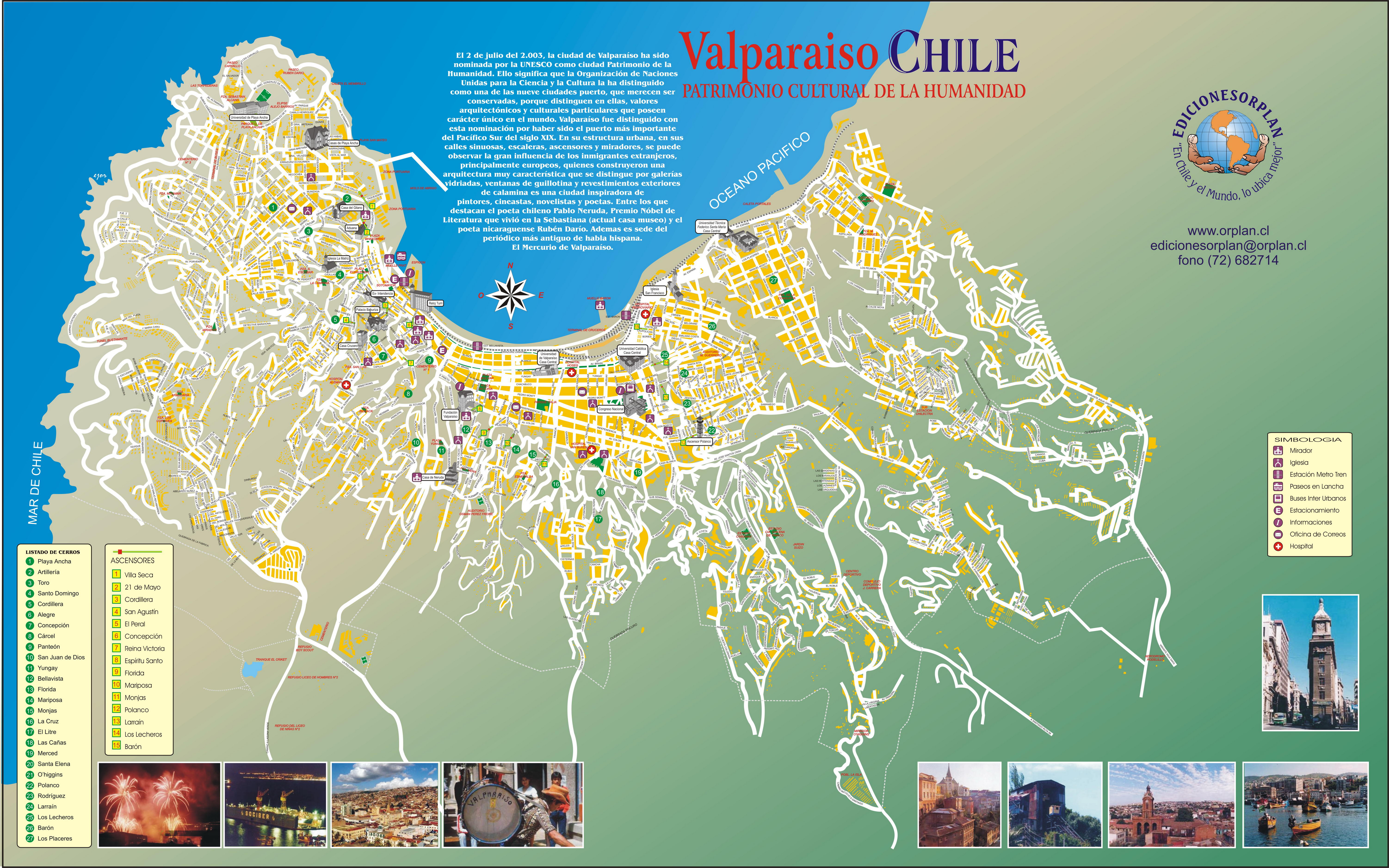 Valparaiso Tourist Map c • mappery