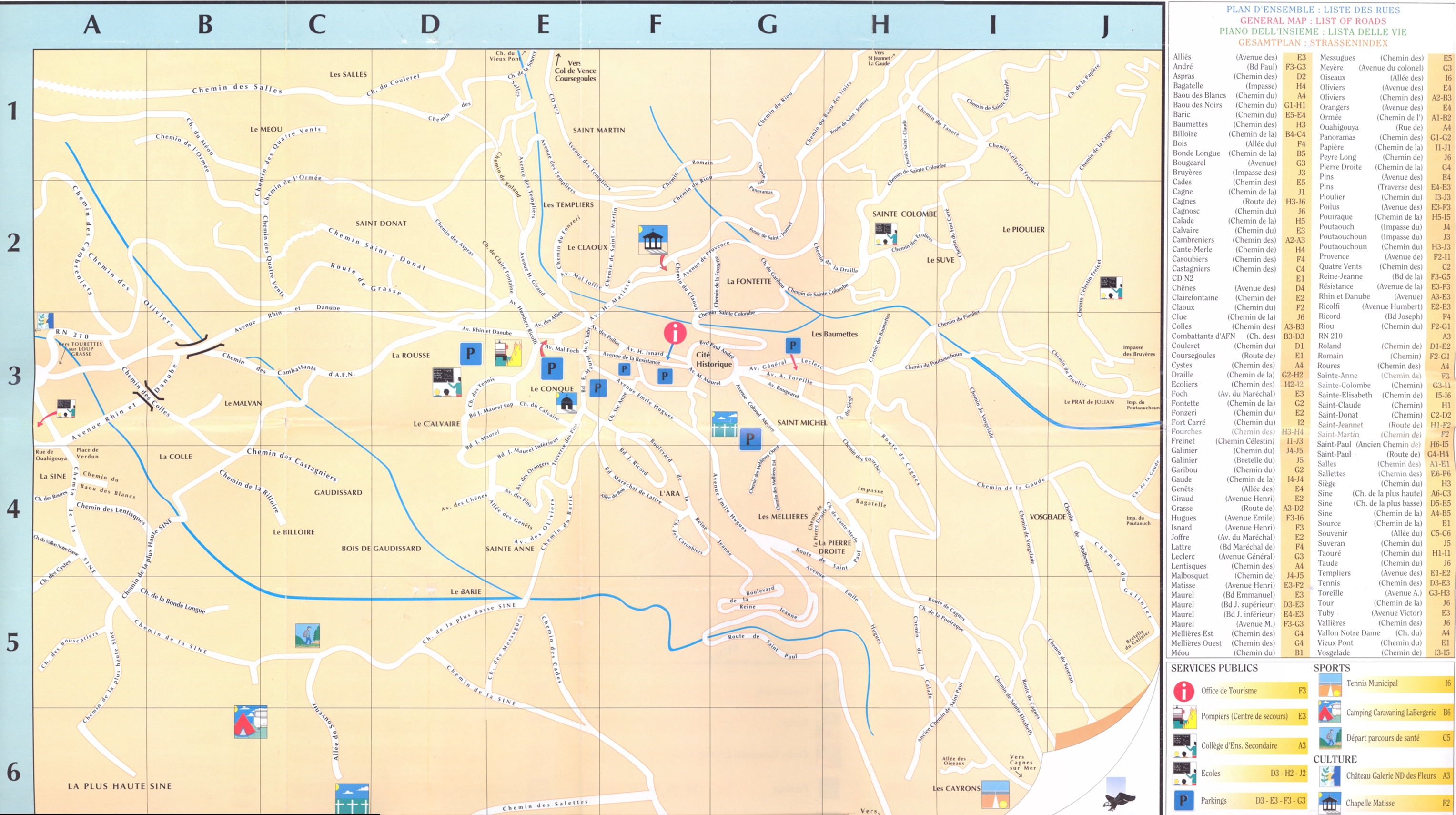 Plan De Vence Ville Vence environ Map Vence France • mappery