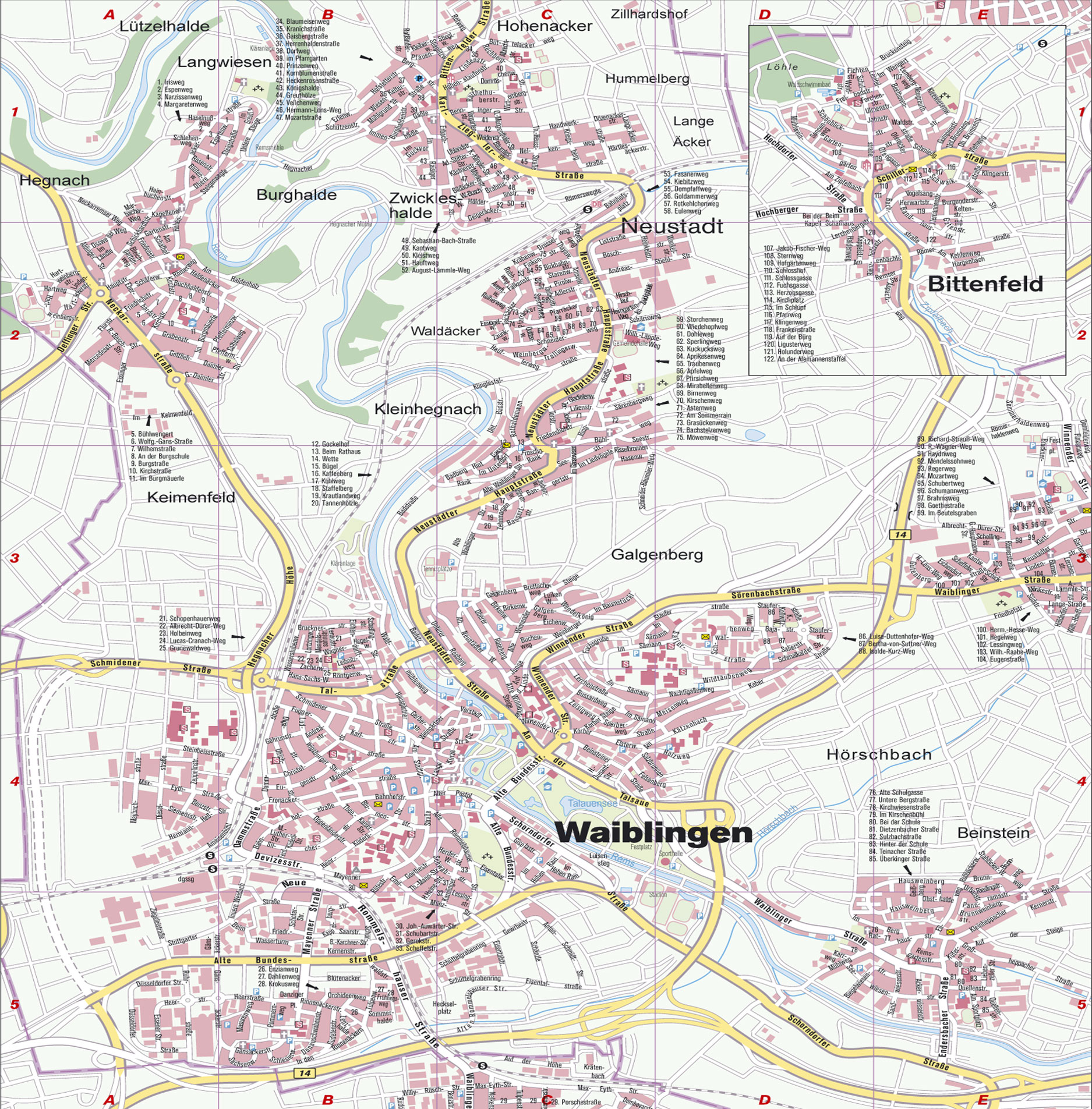 Waiblingen Karte Waiblingen Map Waiblingen Germany • mappery