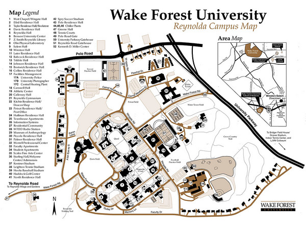 Wake Forest University Campus Map Wake Forest University Map - 1834 Wake Forest Road Winston-Salem Nc • Mappery