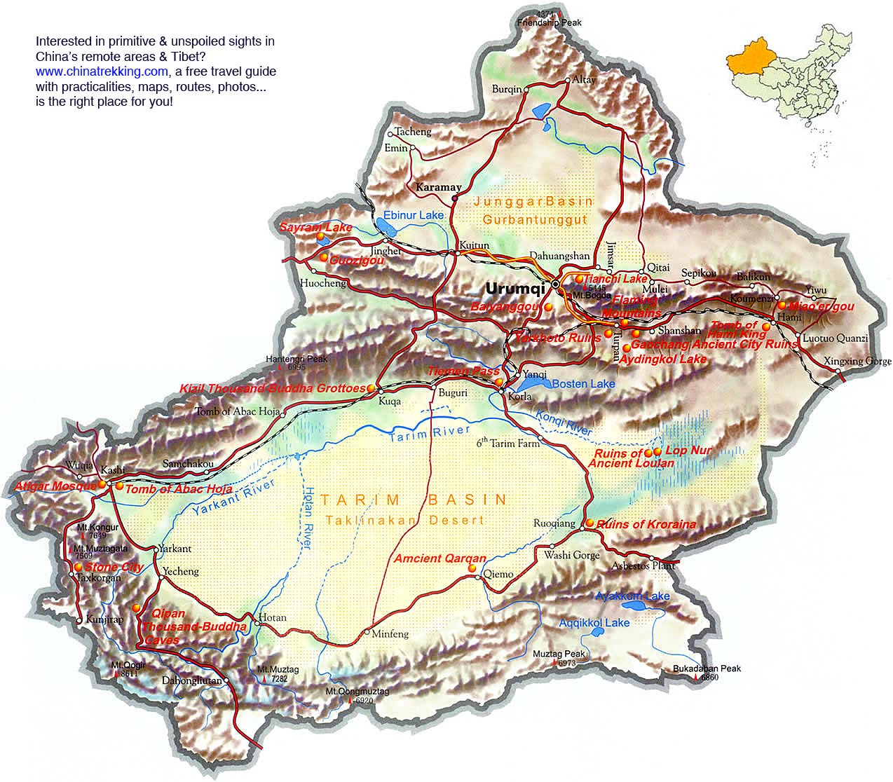 Xinjiang Physical Map Xinjiang China • mappery